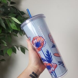 Starbucks Venti 24oz Blue Coral Floral Summer Tumbler